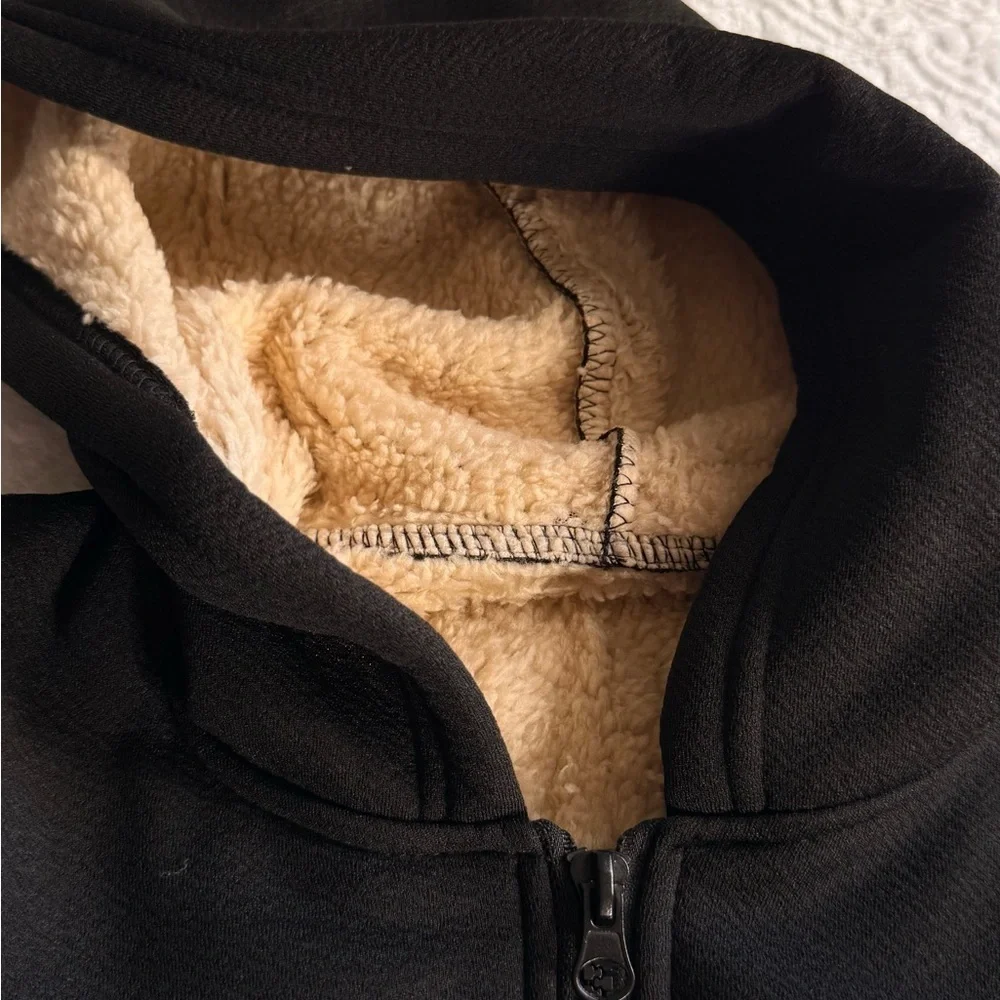✨ SHEIN Men’s Black Fleece-Lined Zip Hoodie Size L – New ✨